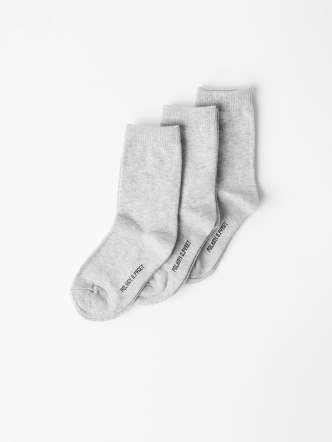 3-pakning ensfargede sokker