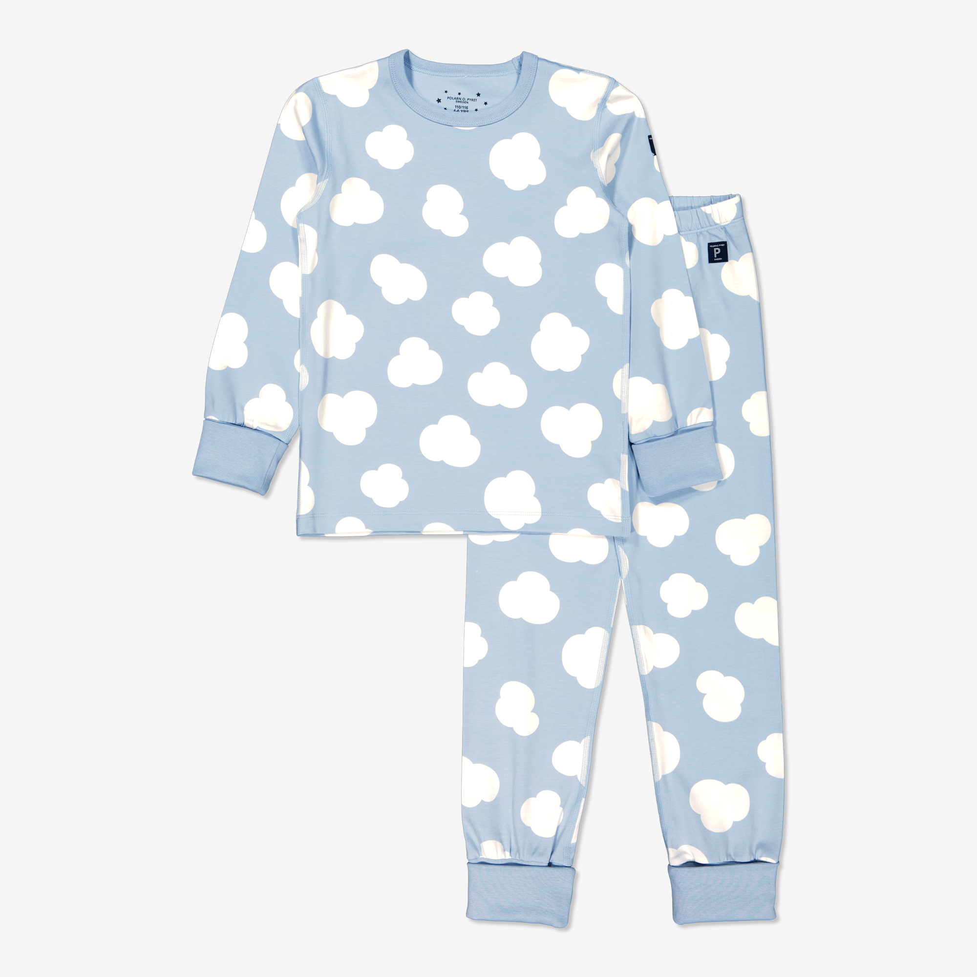 Todelt pyjamas med trykk med skyer - barneklaer