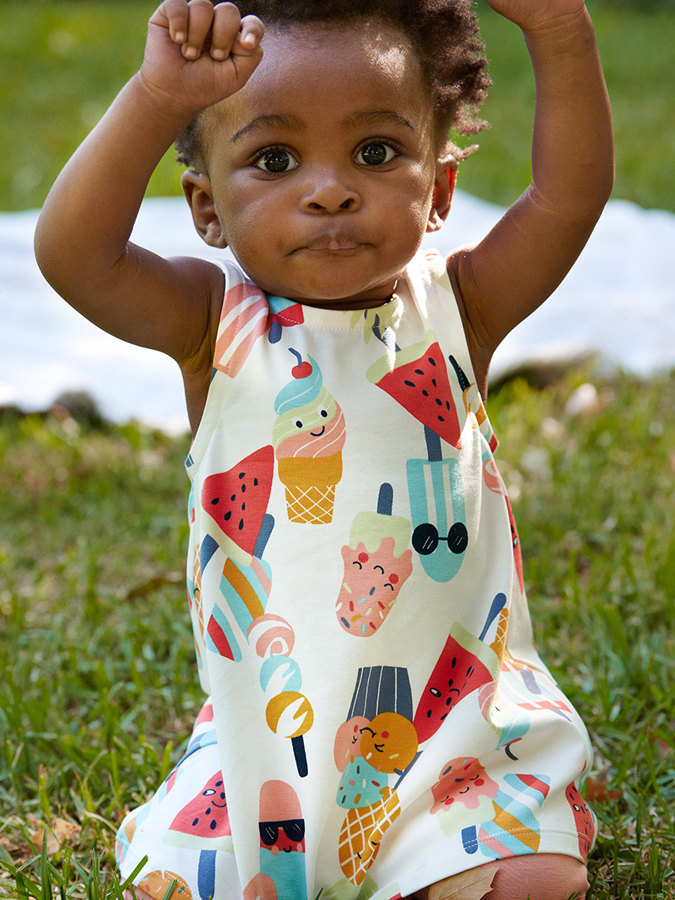 Kjole med iskremtrykk, baby Kjole med iskremtrykk, baby
