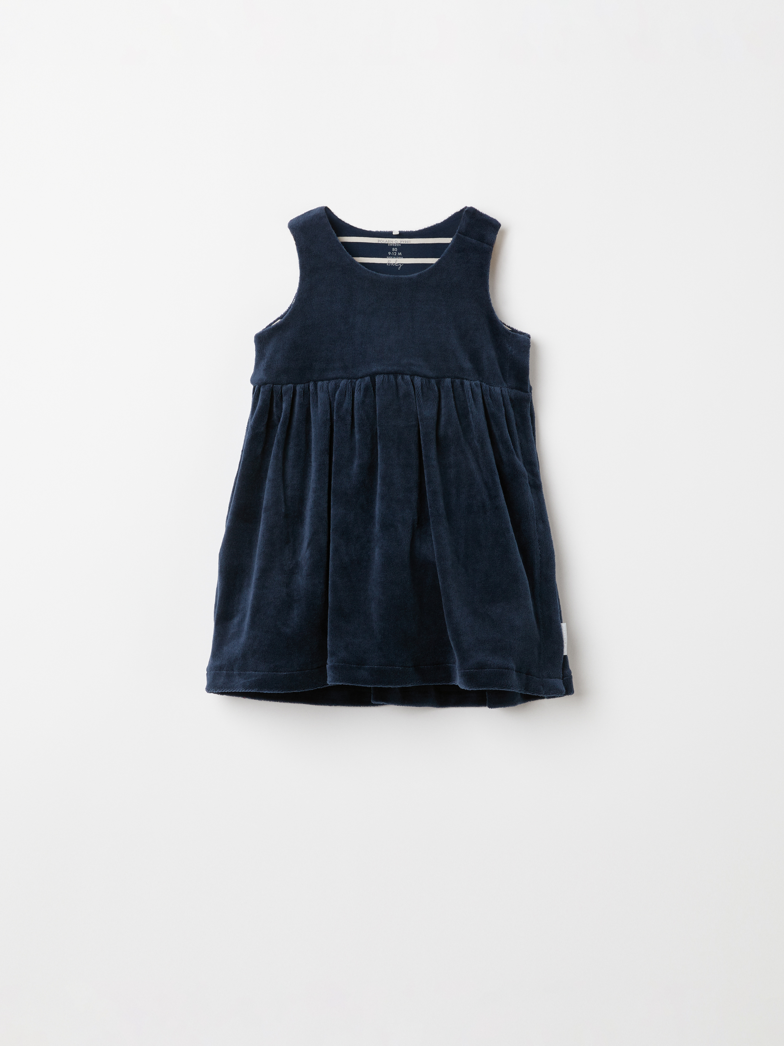 Ensfarget kjole baby mørkblå