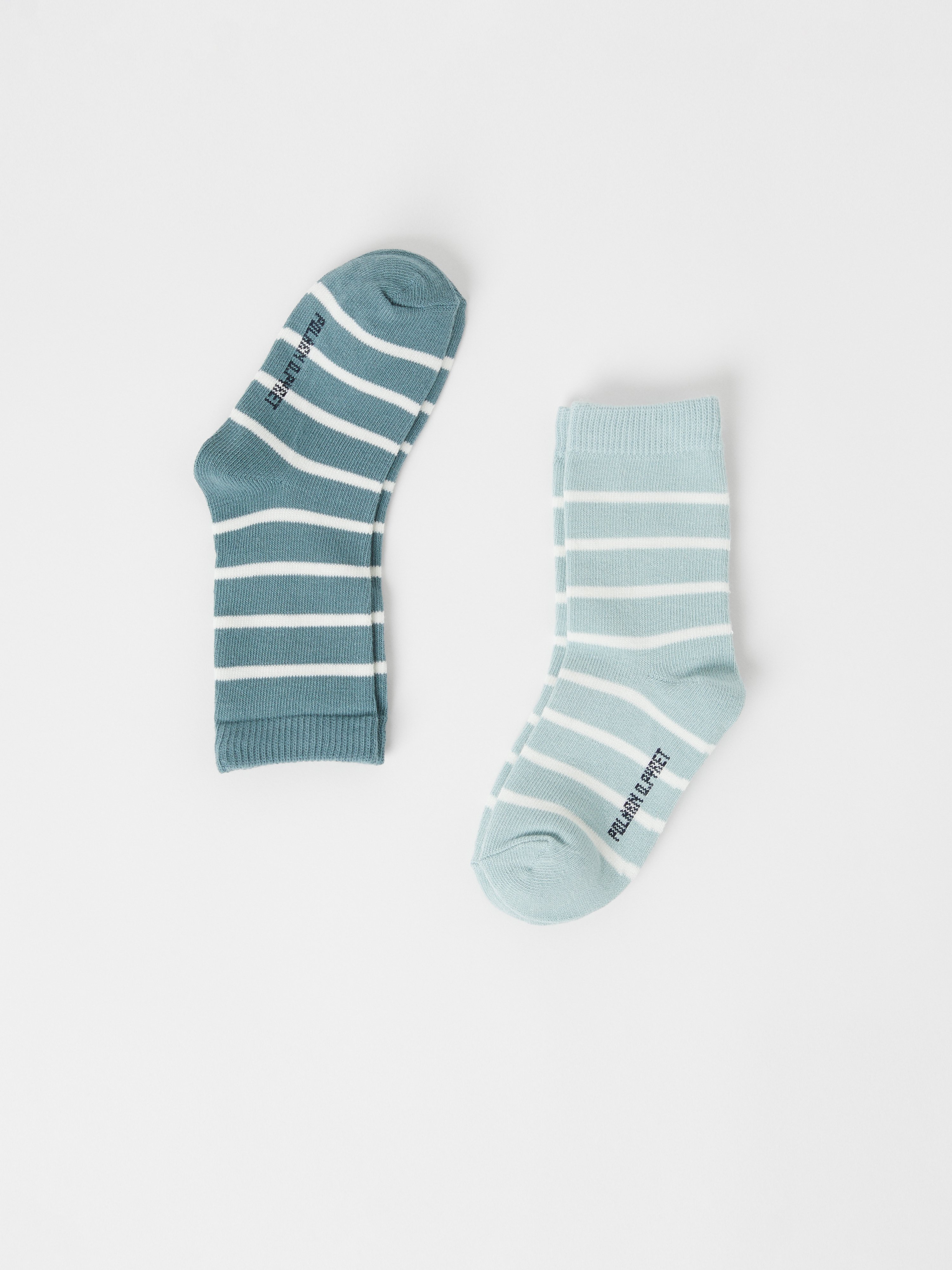 2-pakning stripete sokker blå/gray