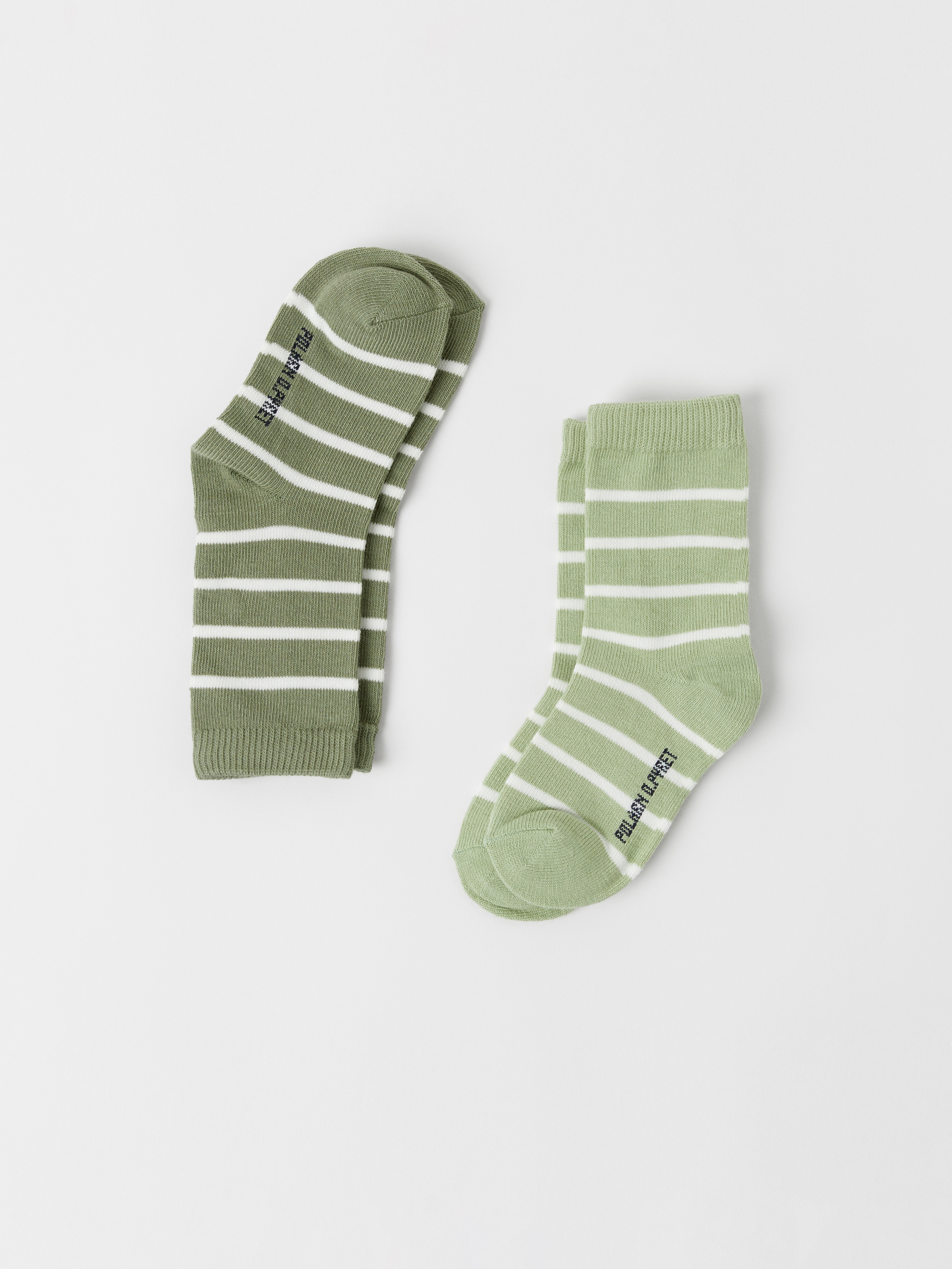 2-pakning stripete sokker lysgrønn