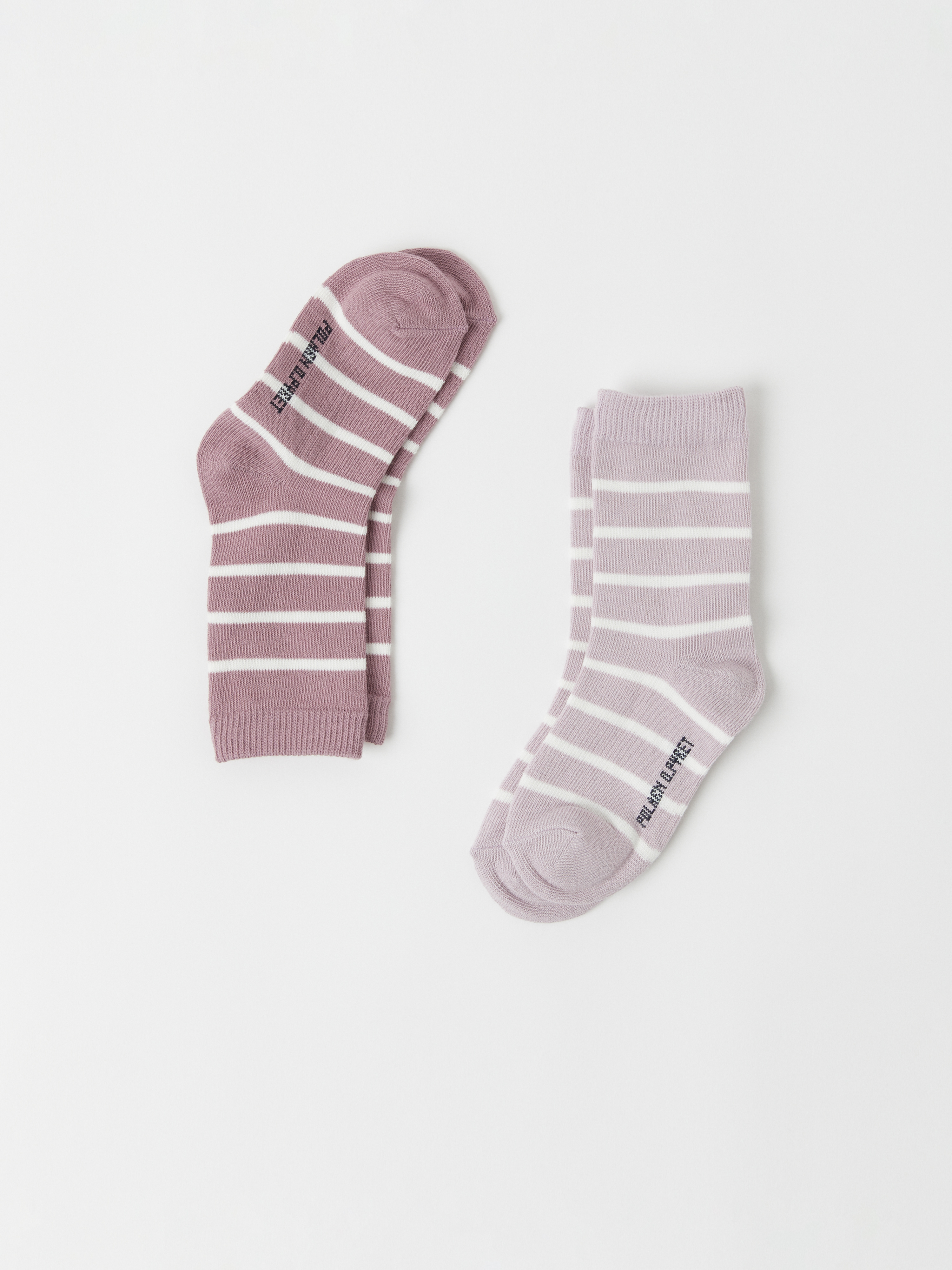 2-pakning stripete sokker lilla