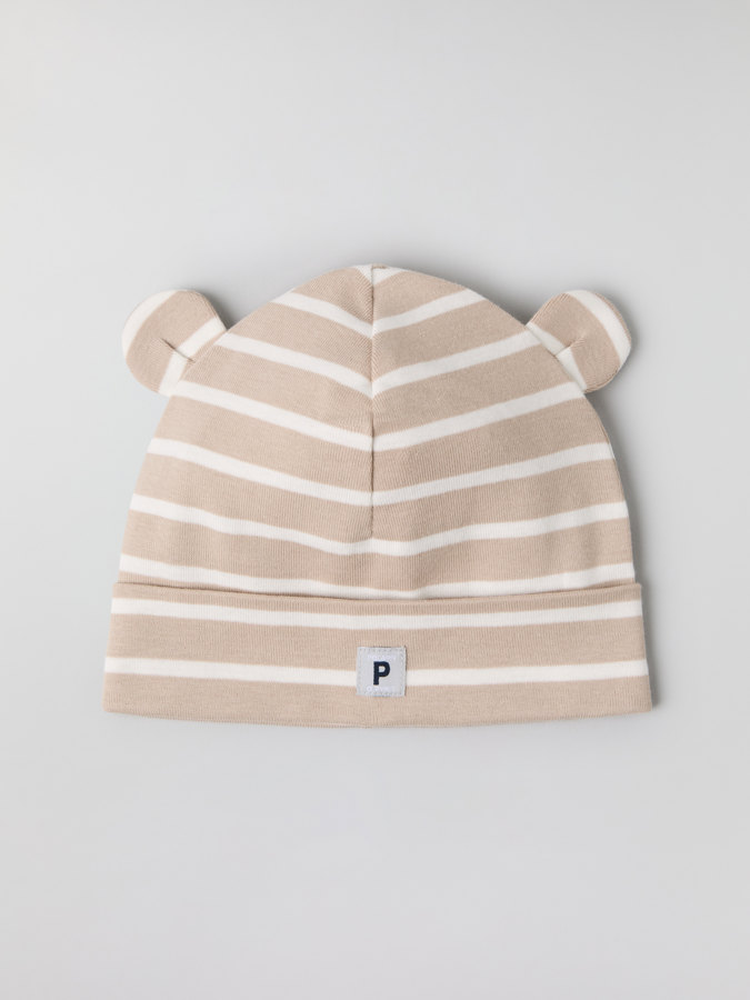 Lue med ører stripet Lue med ører stripet