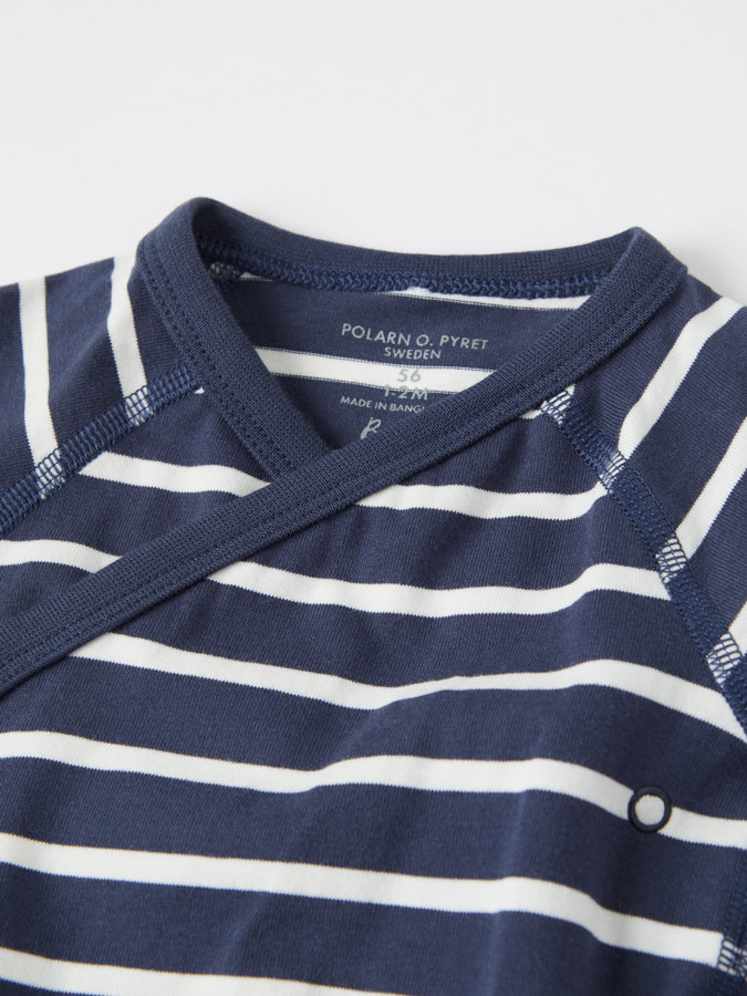 Kortermet omslagsbody stripet Kortermet omslagsbody stripet