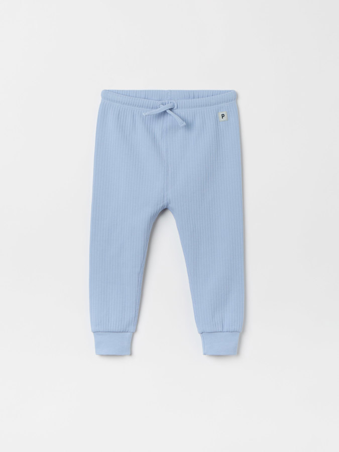 Ribbestrikket bukse med applikasjon bie