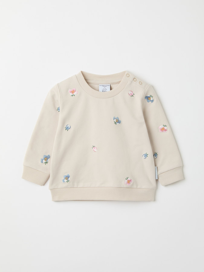 Collegegenser med broderi blomstret