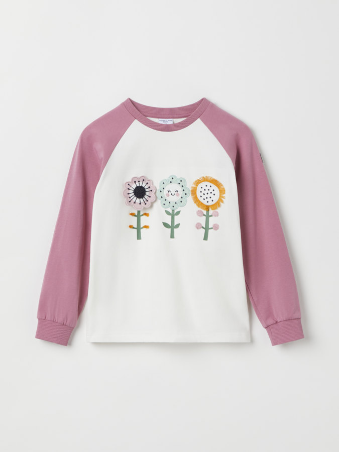 Langermet T-skjorte blomster