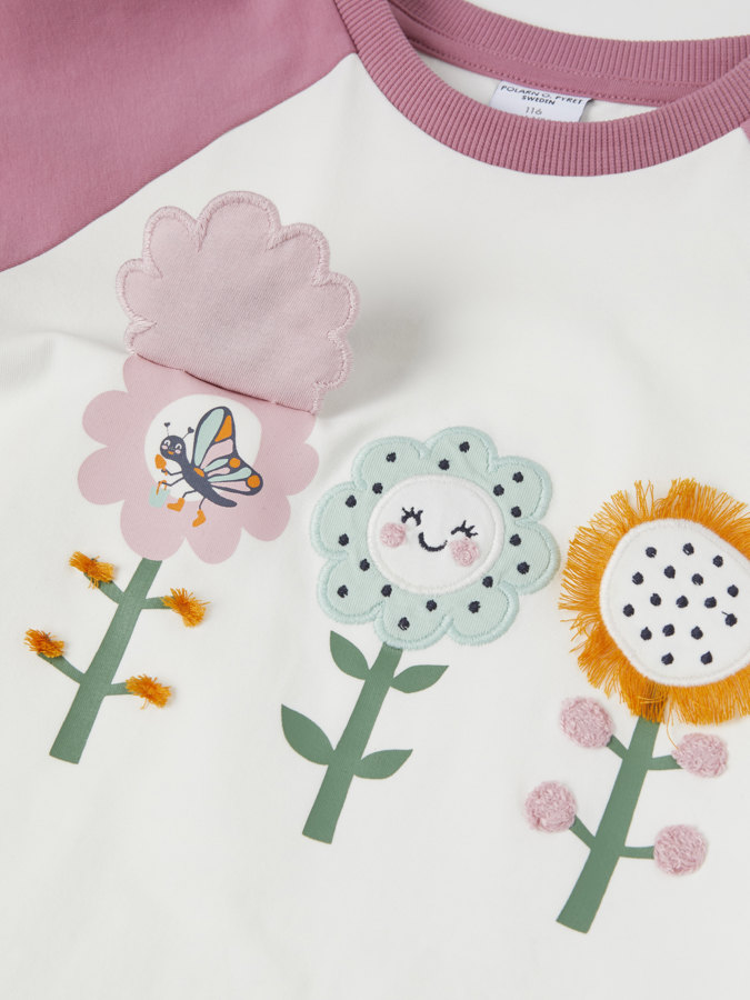 Langermet T-skjorte blomster