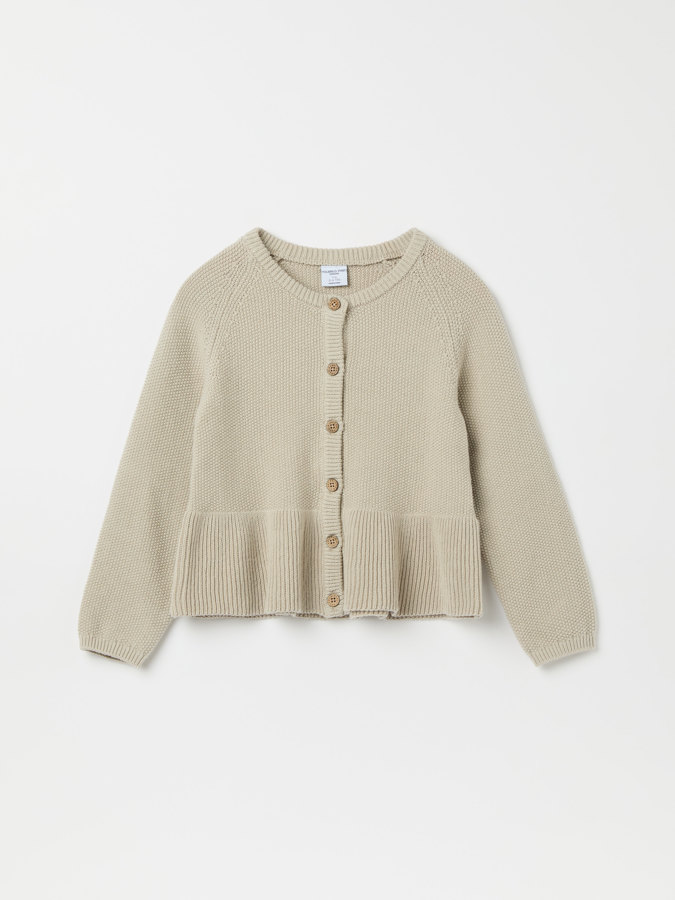 Strikket cardigan med volang