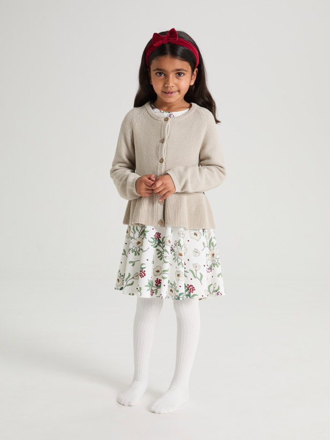 Strikket cardigan med volang