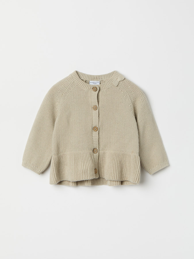 Strikket cardigan med volang Strikket cardigan med volang