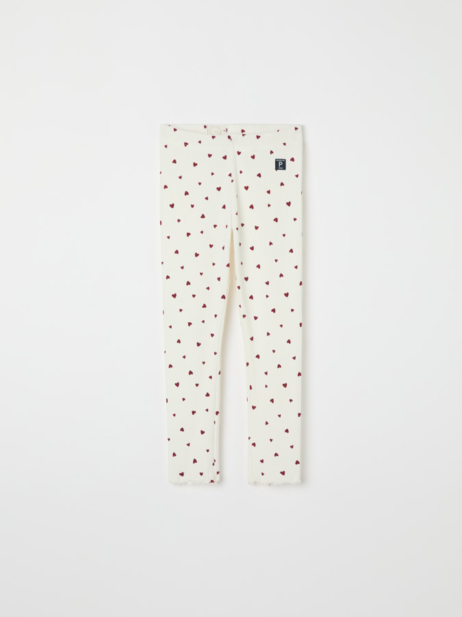 Ribbestrikket tights hjerter