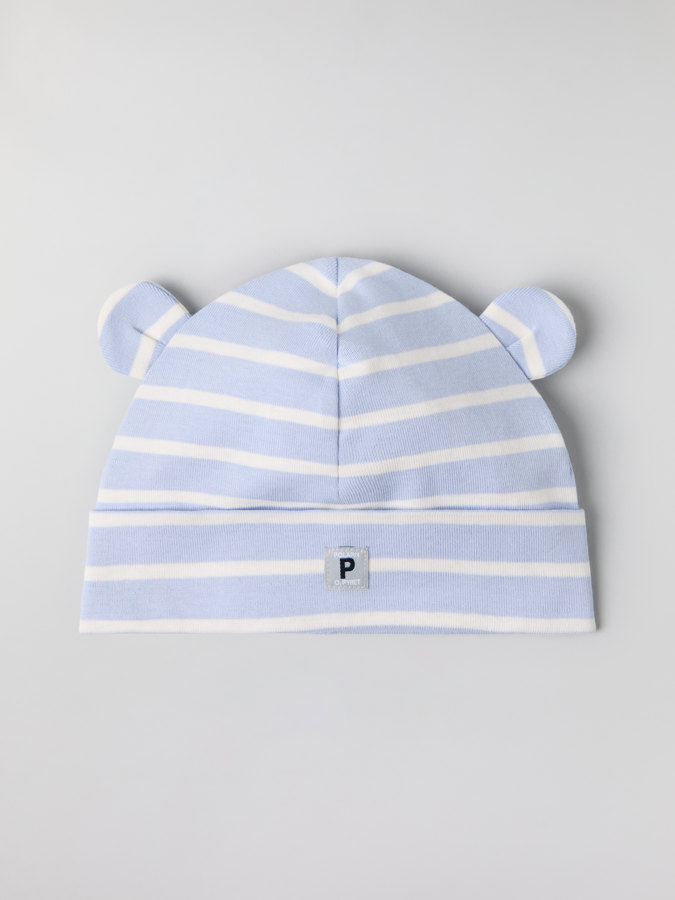 Lue med ører stripet Lue med ører stripet