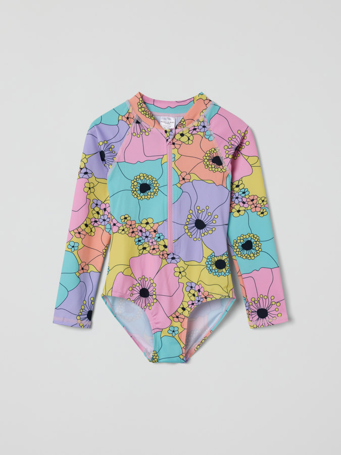 Langermet badedrakt blomstret Langermet badedrakt blomstret