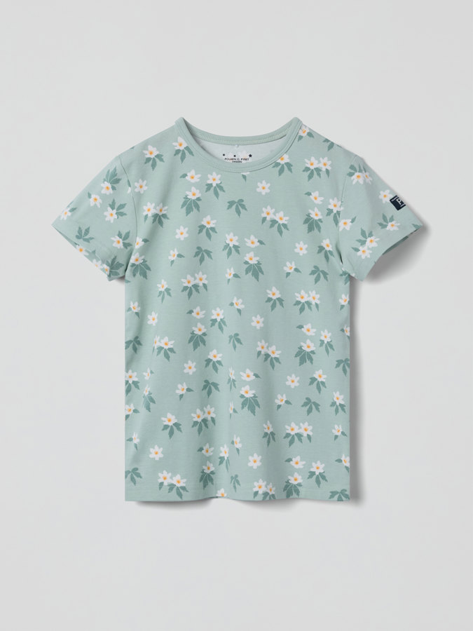 Kortermet pyjamas blomster
