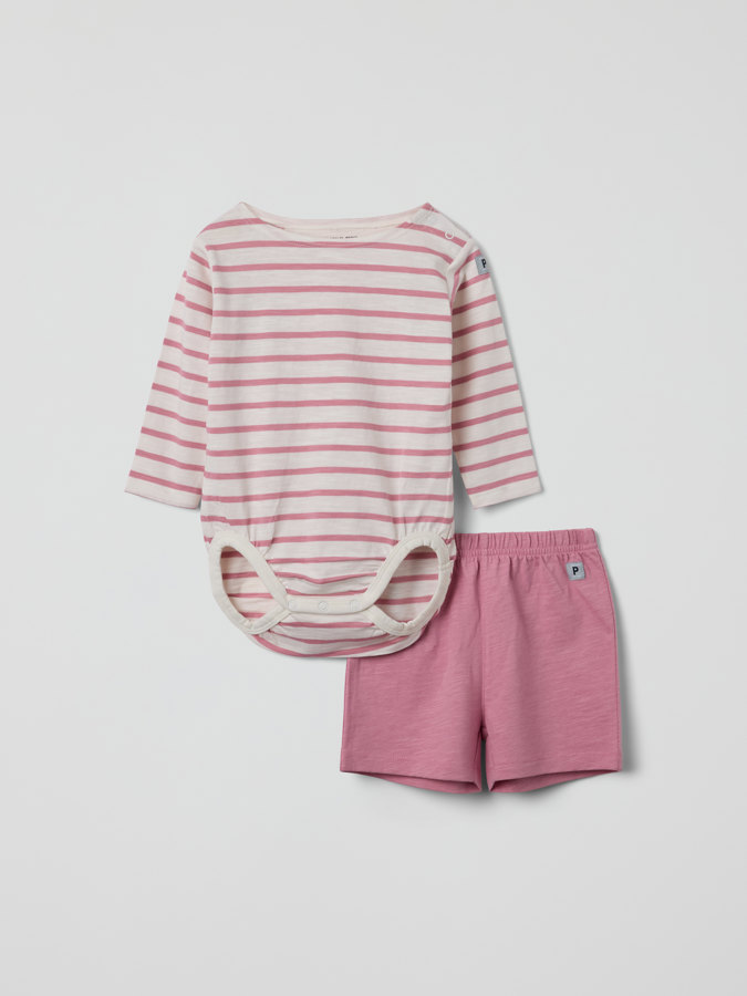 Sett med body og shorts stripet Sett med body og shorts stripet