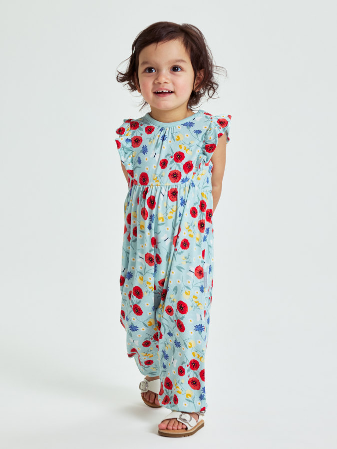 Kortermet playsuit blomstret