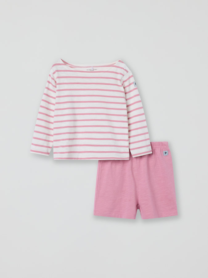Sett med genser og shorts stripet