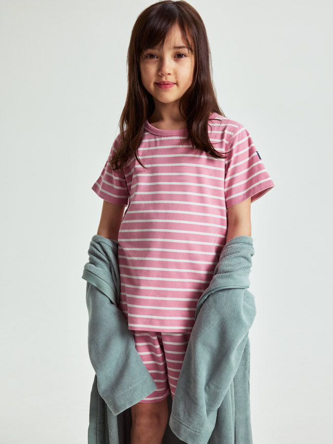 Kortermet todelt pyjamas stripet