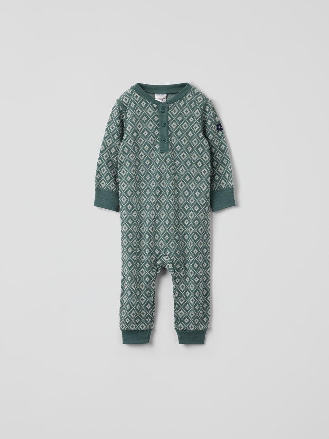 Merinoull jacquard heldress