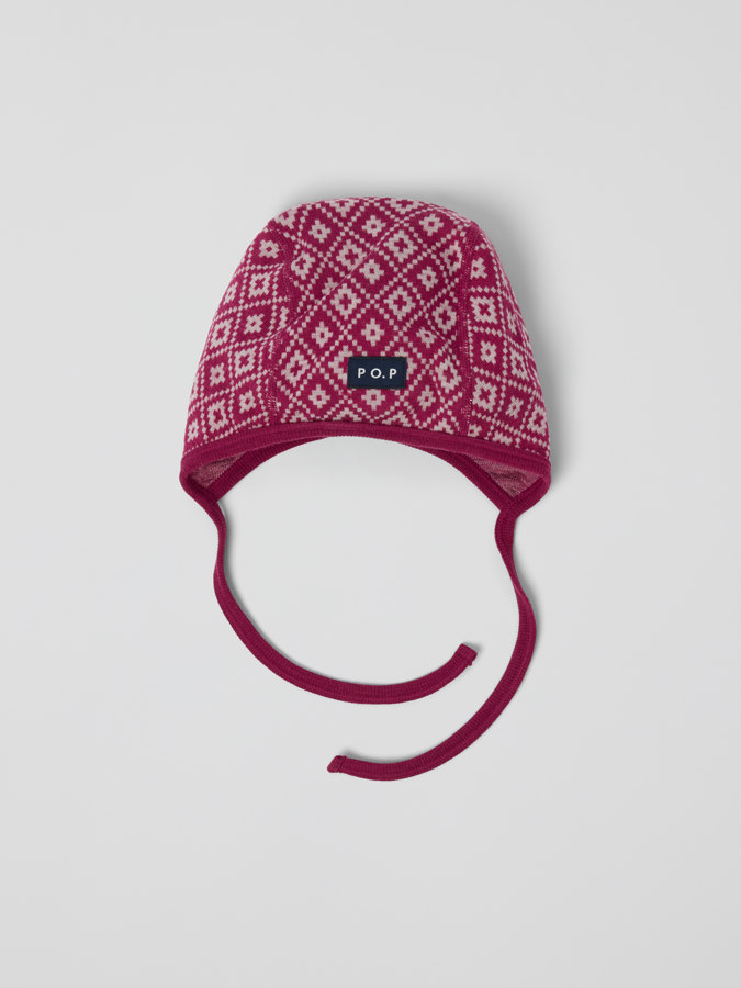 Hjelmlue merinoull jacquard