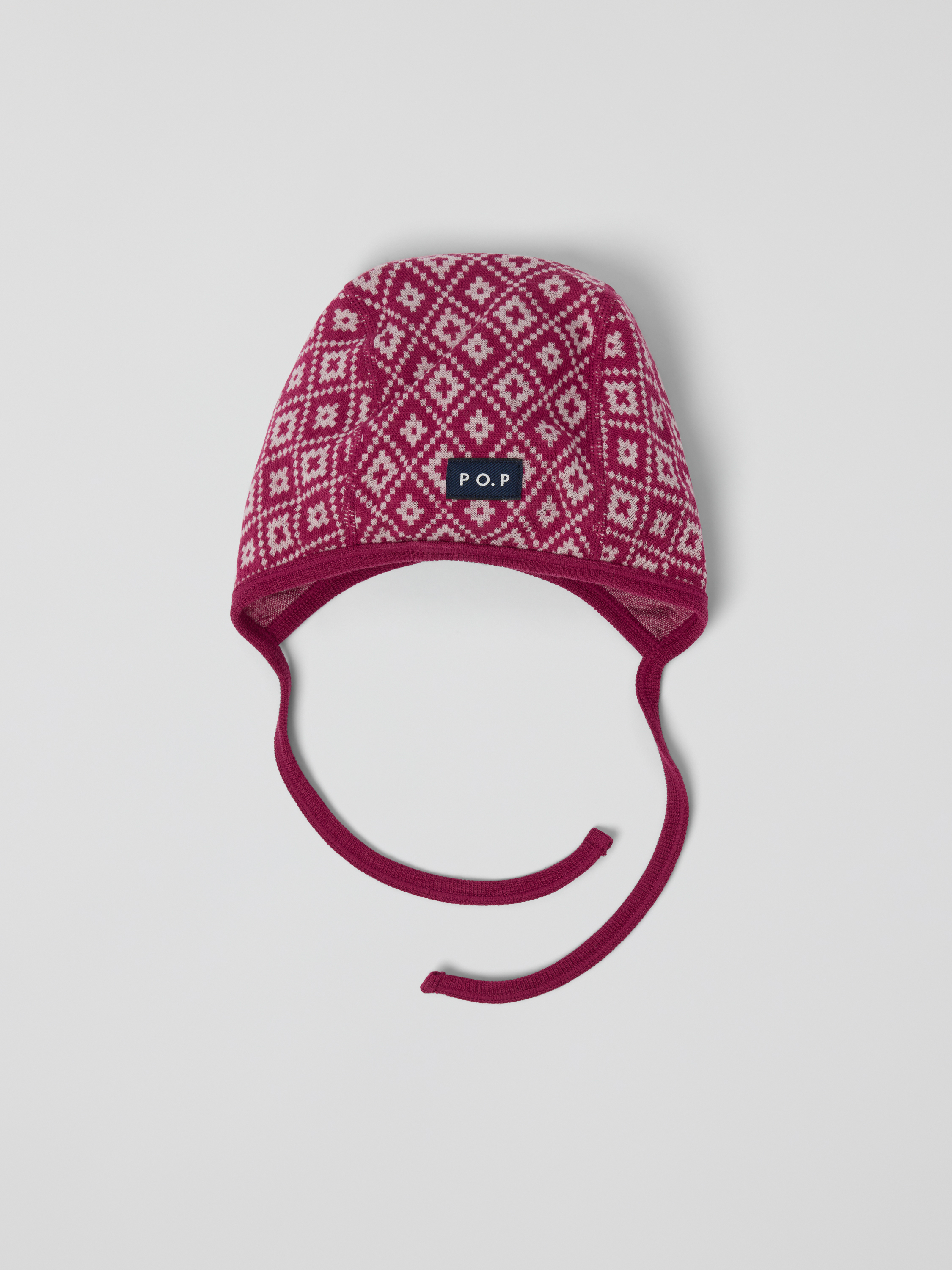 Hjelmlue merinoull jacquard