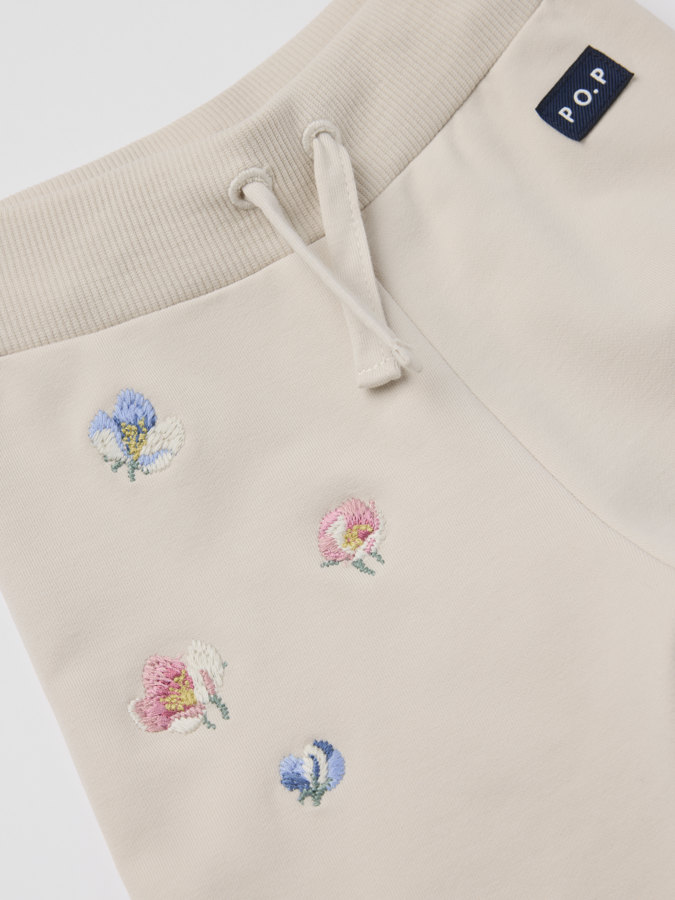 Joggebukse med børstet innside blomster