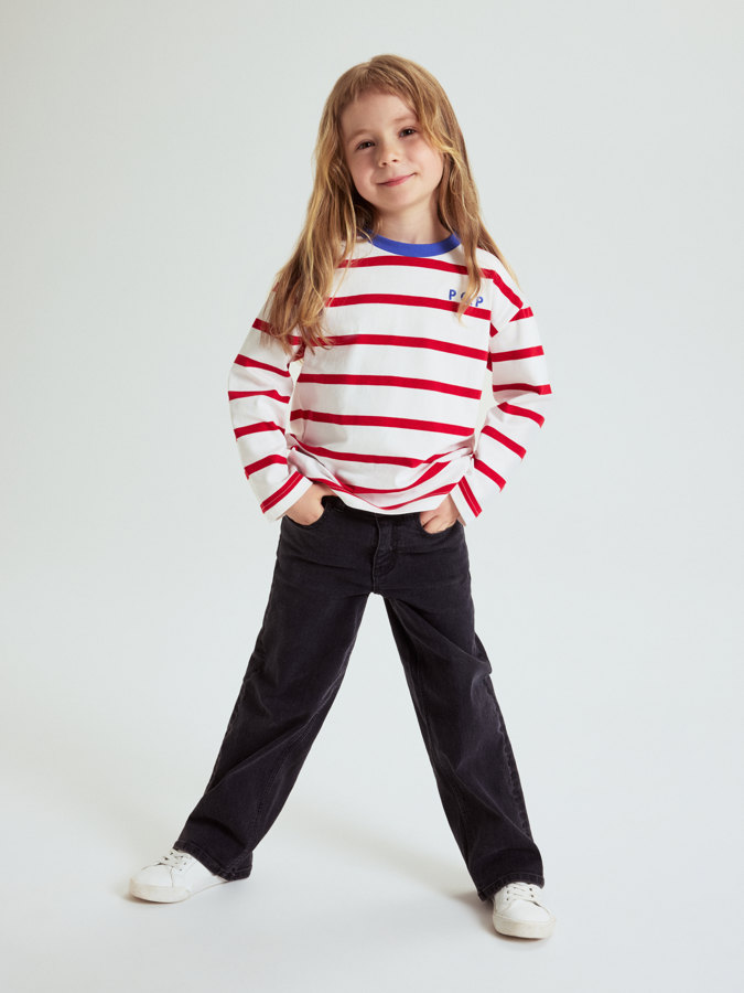 Langermet T-skjorte stripet Langermet T-skjorte stripet