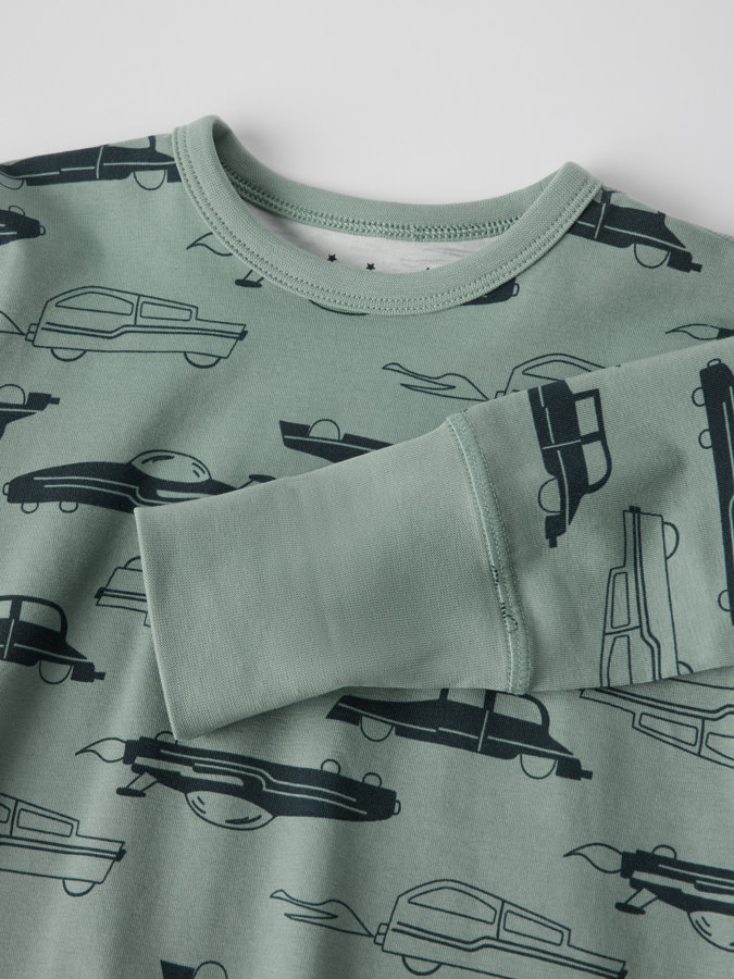 Pyjamas med nedbrettbare vrangborder biler
