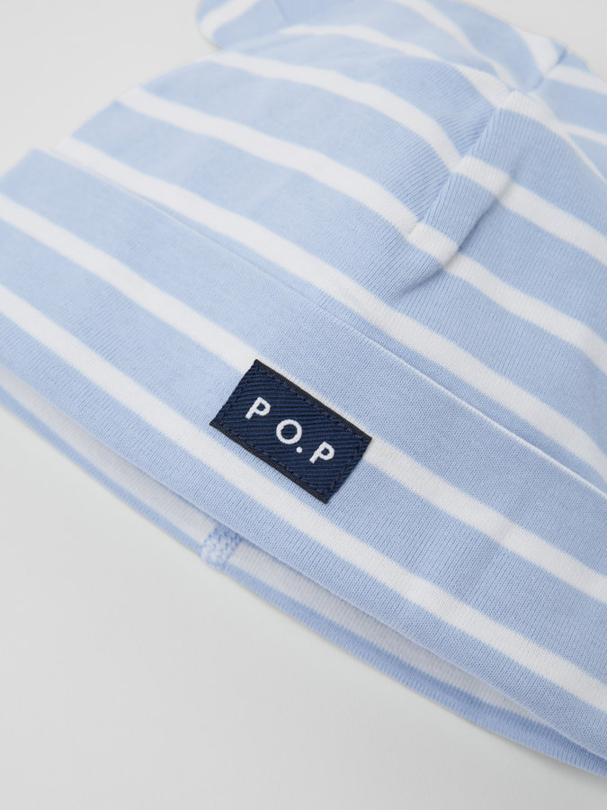 Lue med ører stripet Lue med ører stripet