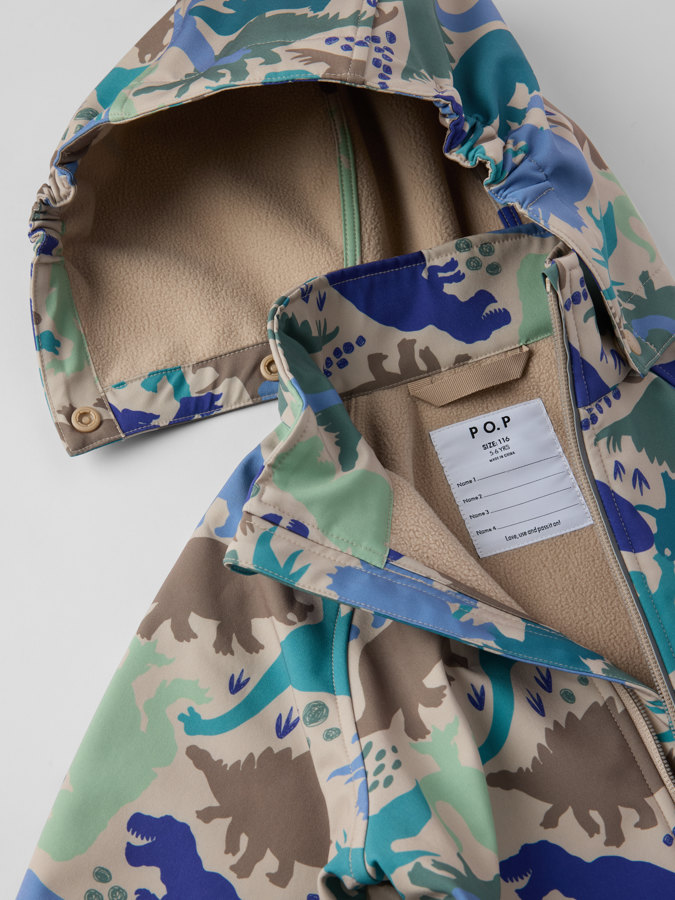 Vindtett softshelljakke med dinosaurer Vindtett softshelljakke med dinosaurer