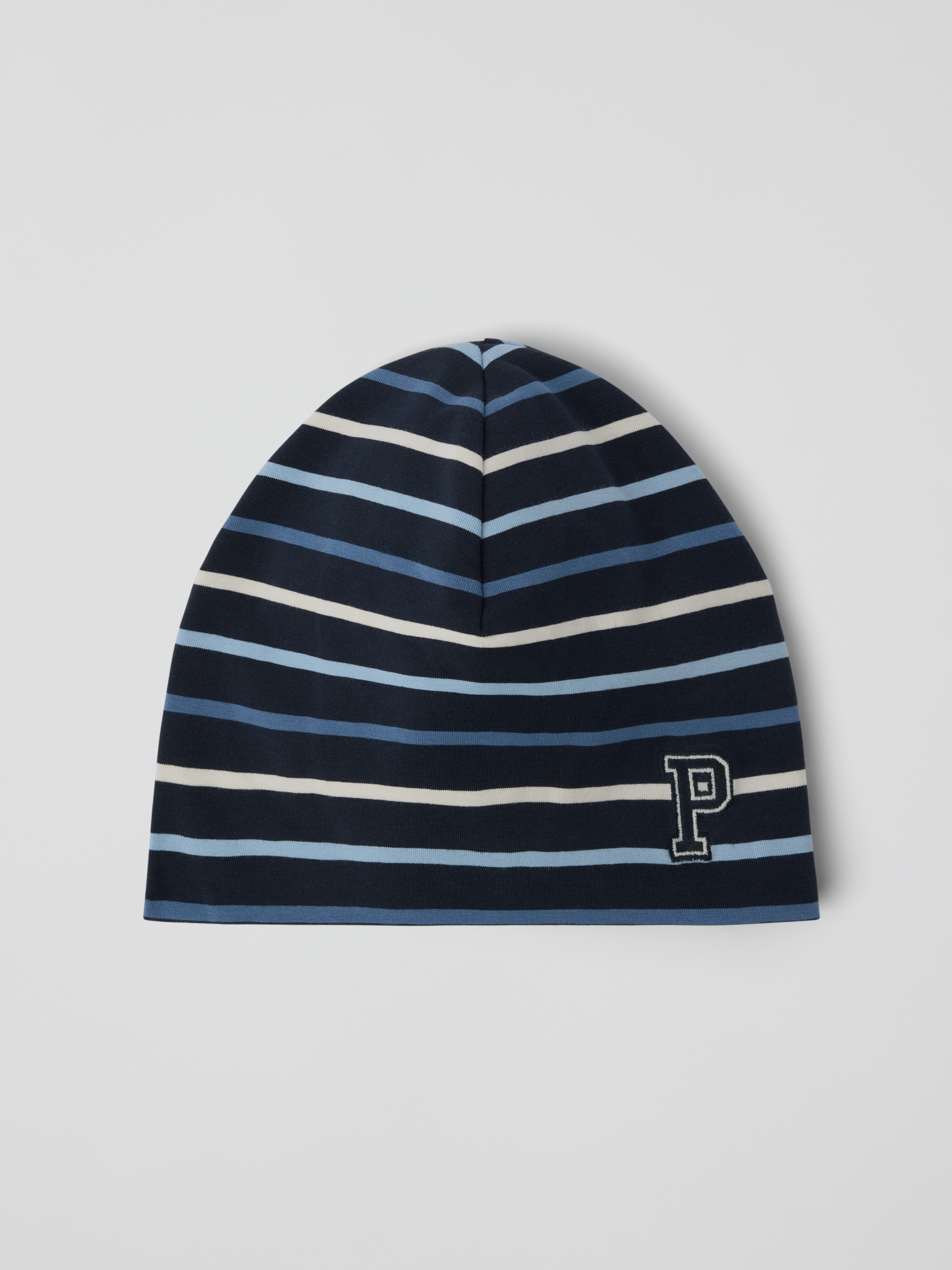 Trikotlue P-applikasjon stripet