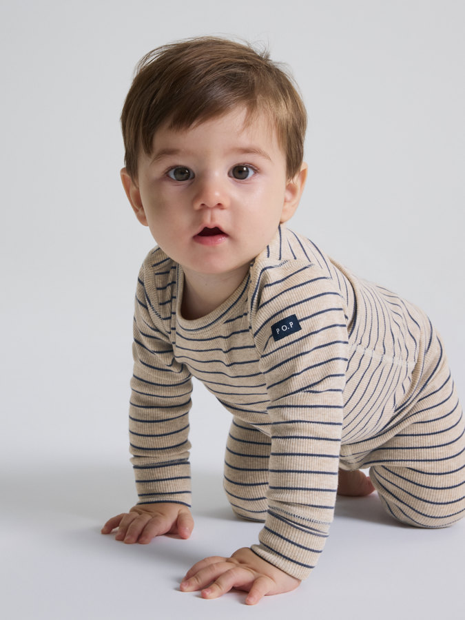 Ribbestrikket body stripete Ribbestrikket body stripete