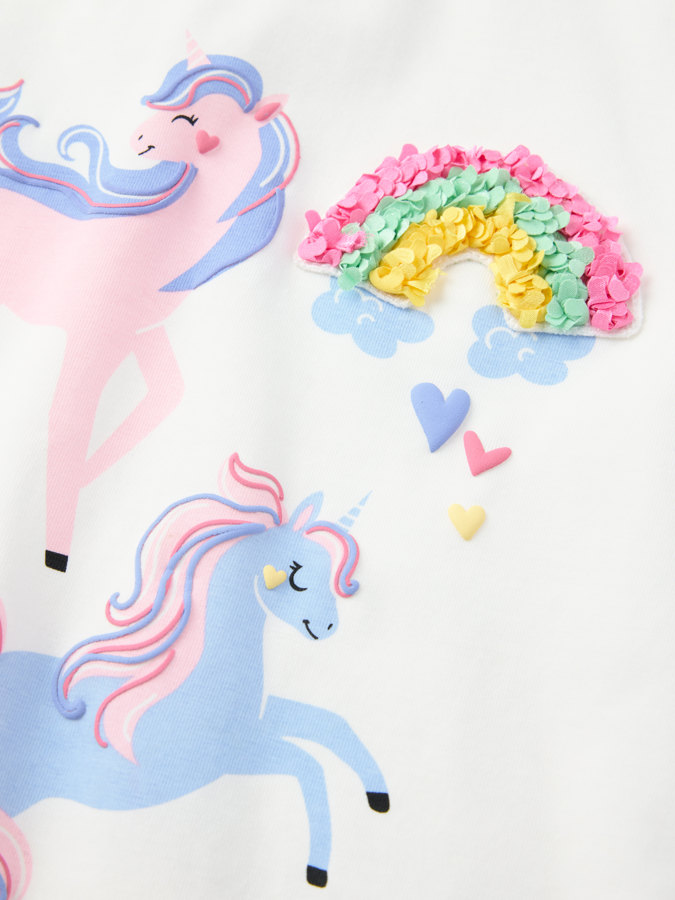 Langermet T-skjorte enhjørning Langermet T-skjorte enhjørning