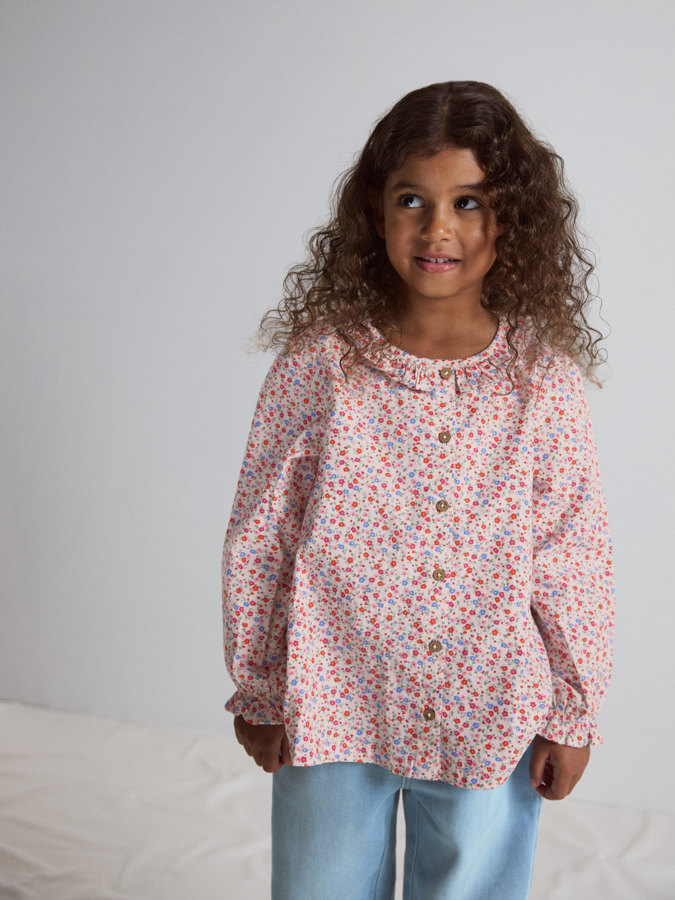 Langermet bluse blomstrete