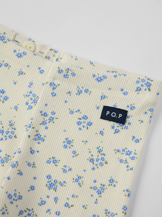 Ribbede leggings blomstrete