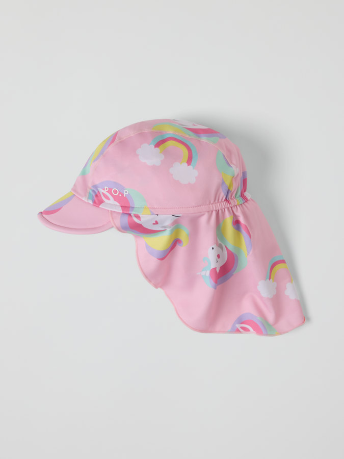 UV-caps med nakkebeskyttelse enhjørninger