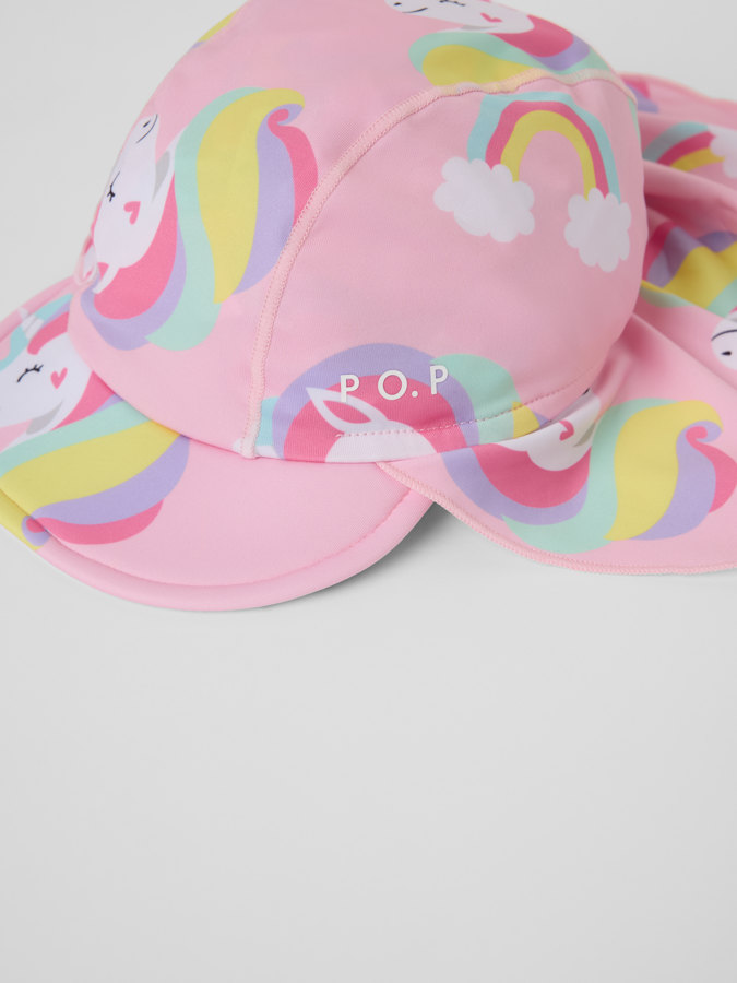 UV-caps med nakkebeskyttelse enhjørninger