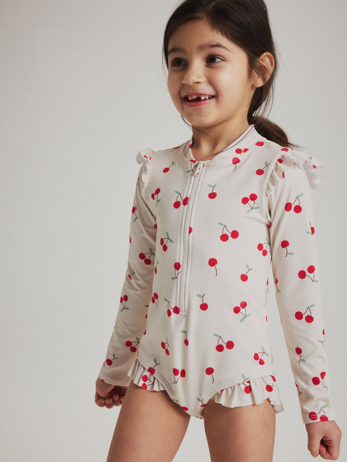 Langermet badedrakt kirsebær Langermet badedrakt kirsebær