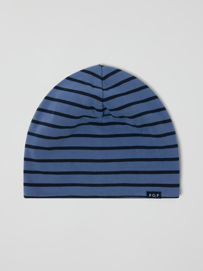Jerseylue fleecefôret stripete