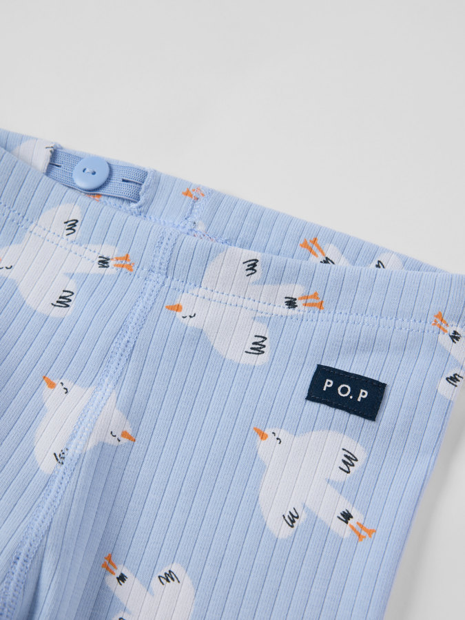 Ribbestrikket bukse fugler Ribbestrikket bukse fugler