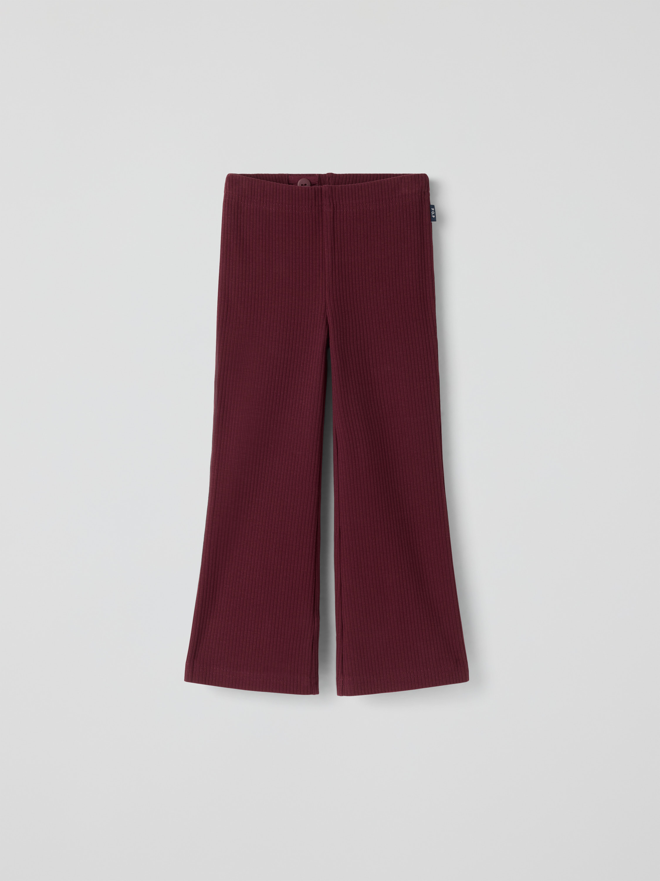 Ribbestrikkede leggings utsvingte ben