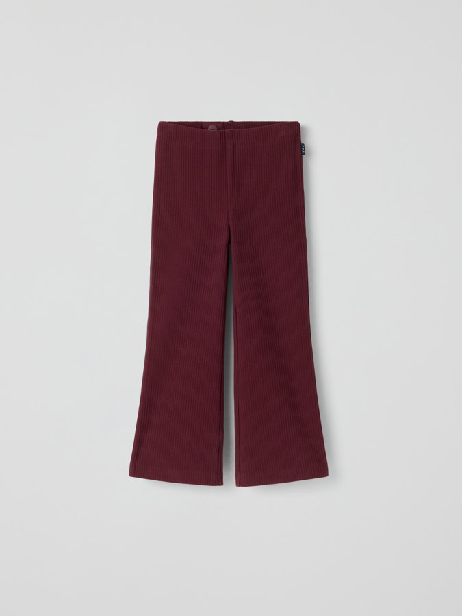 Ribbestrikkede leggings utsvingte ben