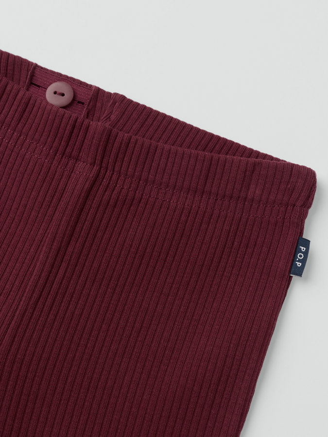 Ribbestrikkede leggings utsvingte ben