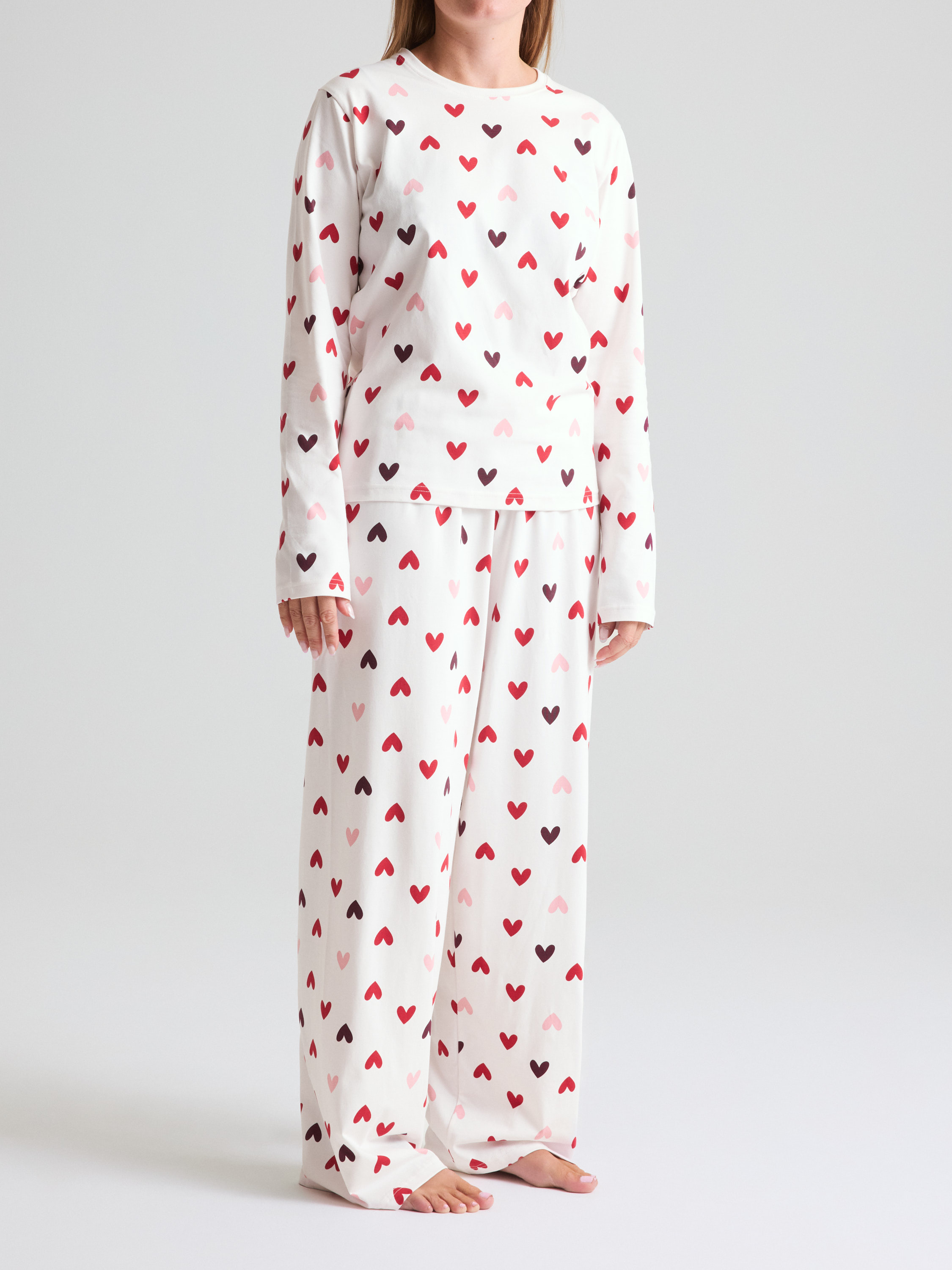 Pyjamassett hjerter voksen