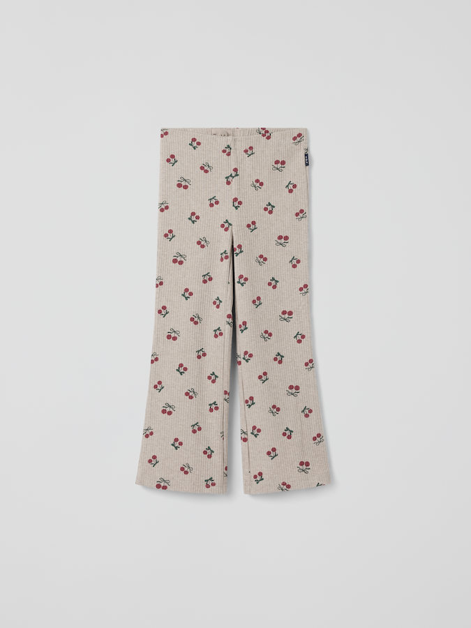 Ribbede tights med utsvingte ben