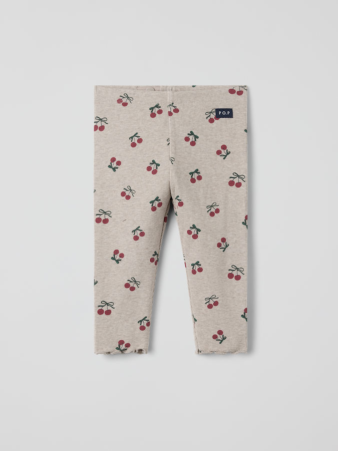 Ribbestrikkede tights Kirsebær Ribbestrikkede tights Kirsebær