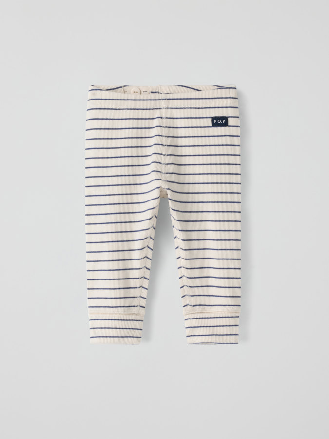 Ribbestrikkede bukser stripe