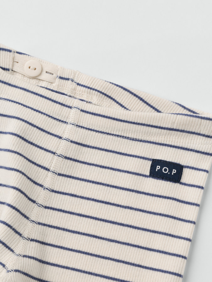 Ribbestrikkede bukser stripe Ribbestrikkede bukser stripe